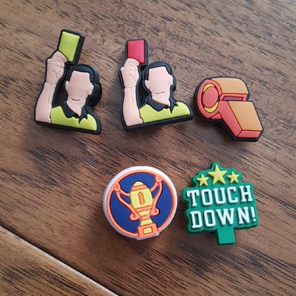 Croc Charms - Soccer Football Theme Set of 5